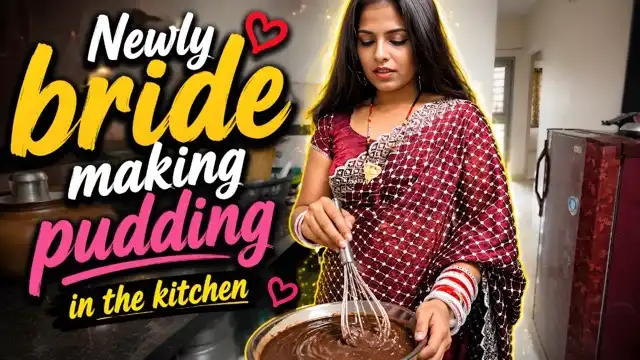Newly bride making pudding in the kitchen Uncut Web Series